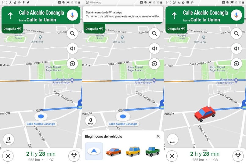 Google Haritalar'da gezinmek için araba simgesi