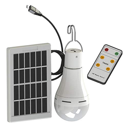 5 Mod 25 COB LED Güneş Enerjili Ampuller USB Şarj Edilebilir 9W Uzaktan Kumanda