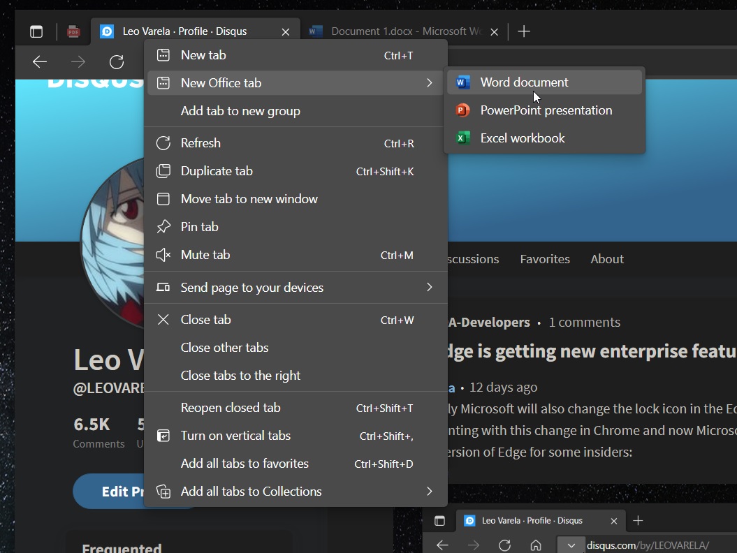 Microsoft Edge artık Office ve reklamları entegre ediyor