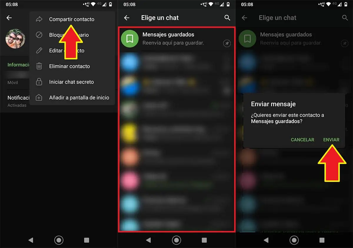 Bir Telegram kişisini paylaşın