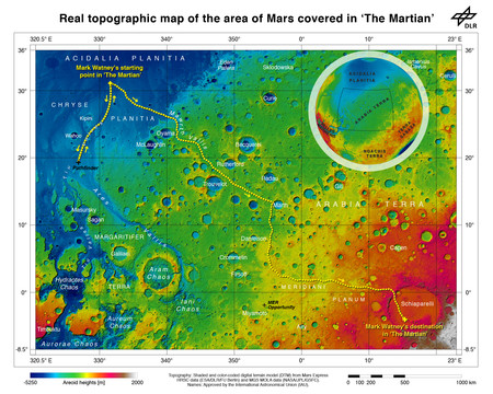Marslıların Chryse Planitia'dan Arabia Terra Üzerinden Mars Yaylalarında Ares 4'e Giden Rotası