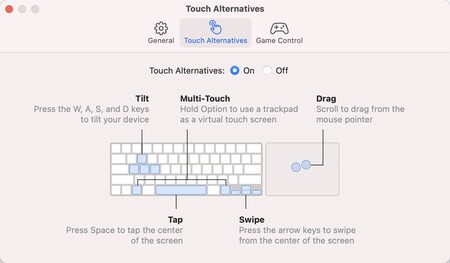 macOS 11.3 ile, ihtiyaç duyan uygulamalarla daha iyi etkileşim kurmak için Mac klavyeli oyun denetleyicilerini taklit edebileceğiz.
