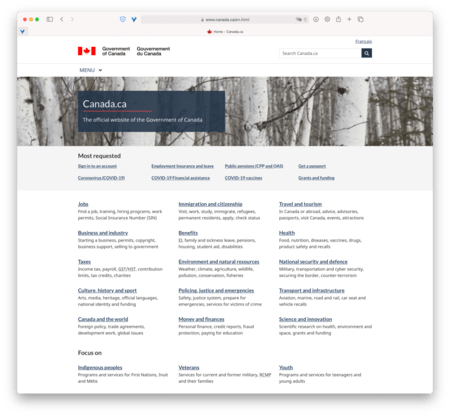 Kanada hükümeti web sitesi.